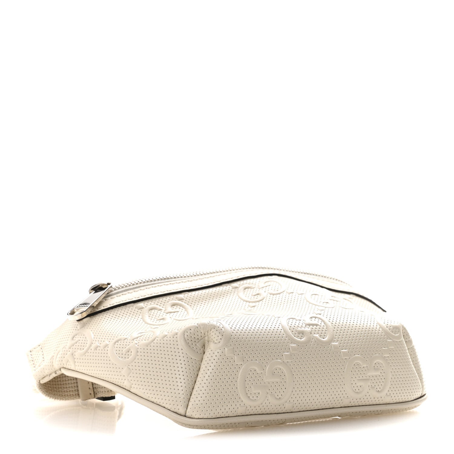 Calfskin GG Tennis Embossed Belt Bag Mystic White