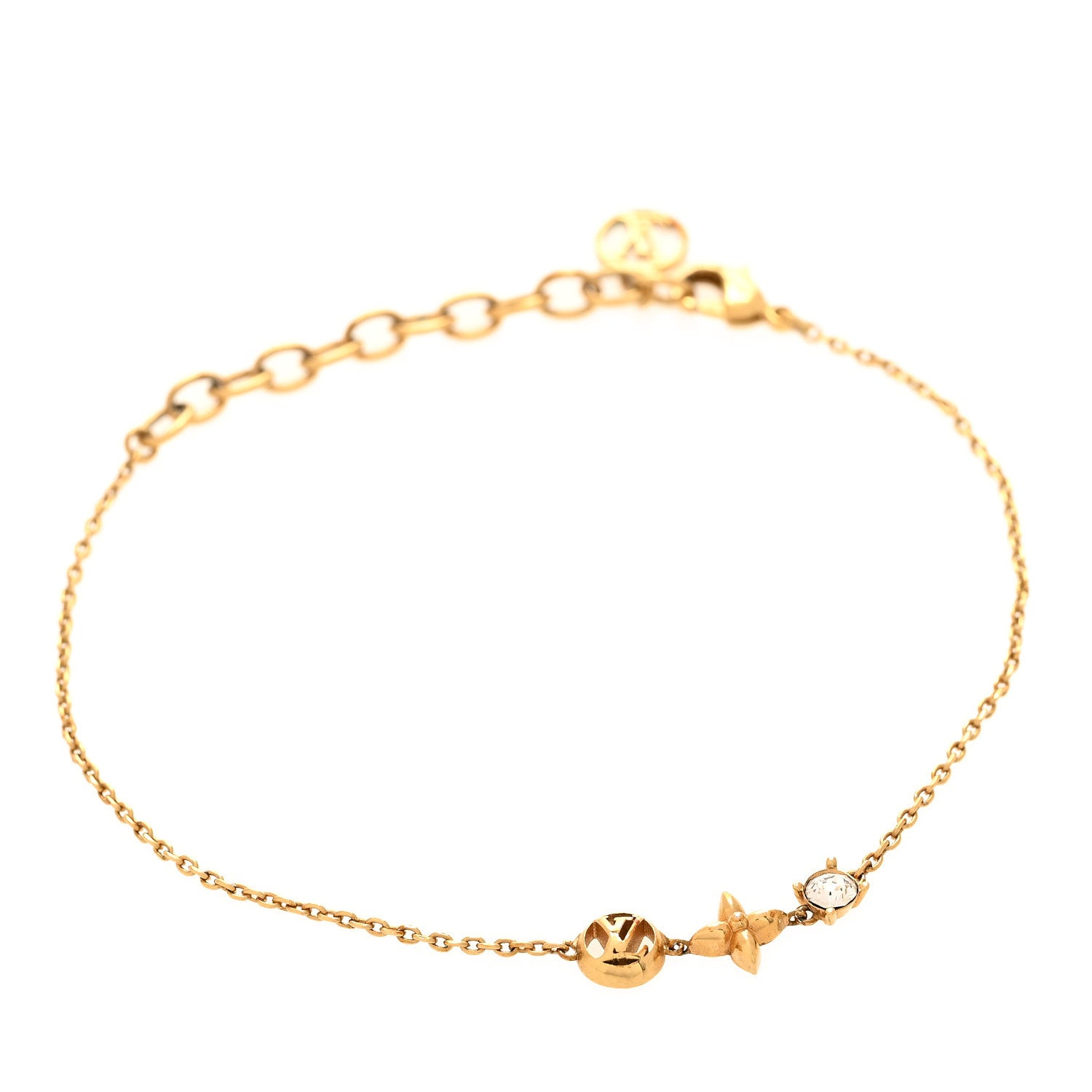 Metal Crystal Petit Louis Bracelet Gold