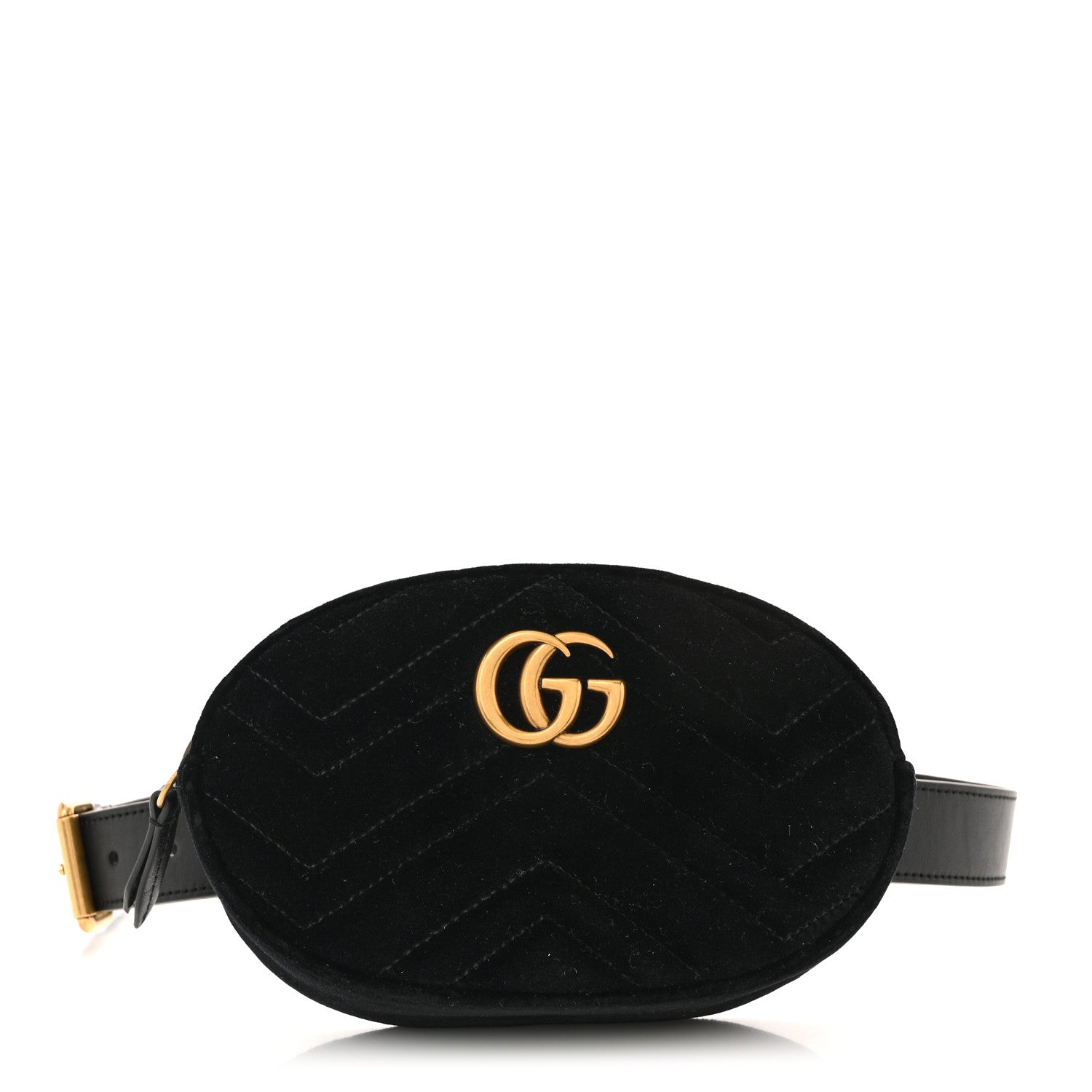 Velvet Matelasse GG Marmont Belt Bag 85 34 Black