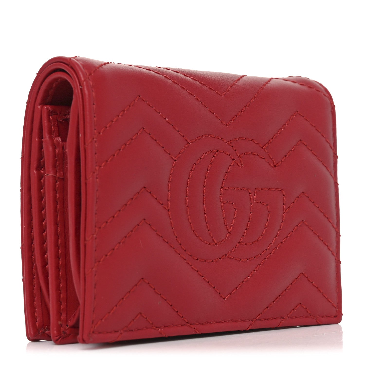 Calfskin Matelasse GG Marmont Card Case Wallet