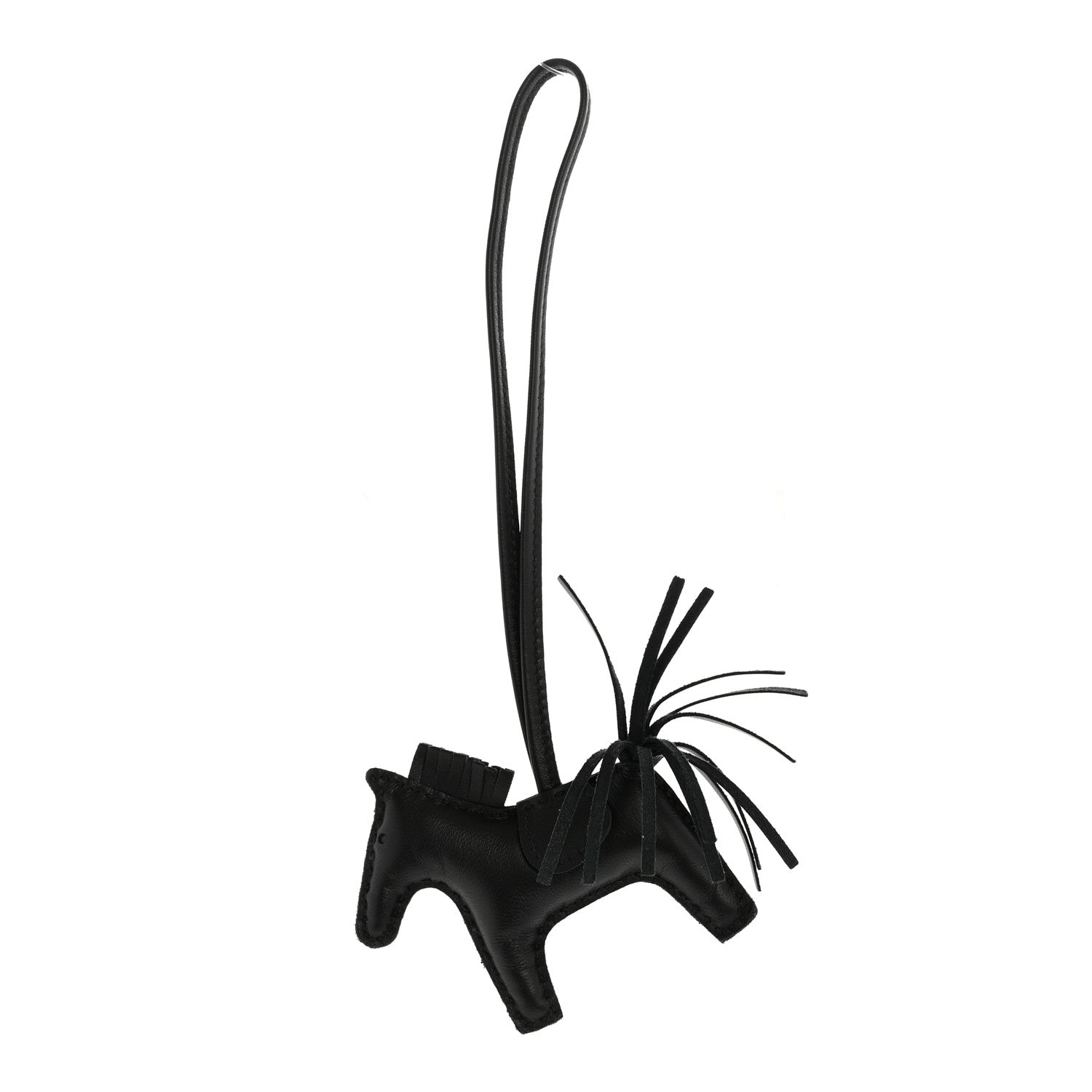 Milo Lambskin Grigri Rodeo Horse Bag Charm PM So Black