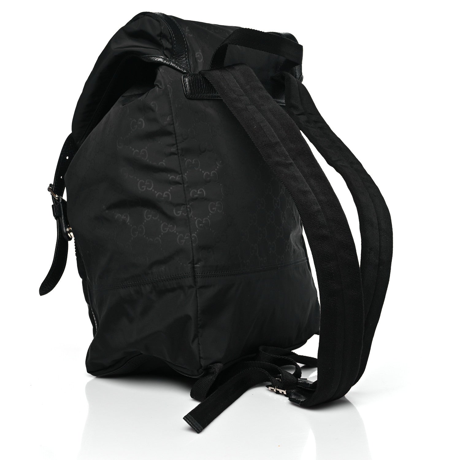 Nylon Monogram Medium Light Double Buckle Backpack Black