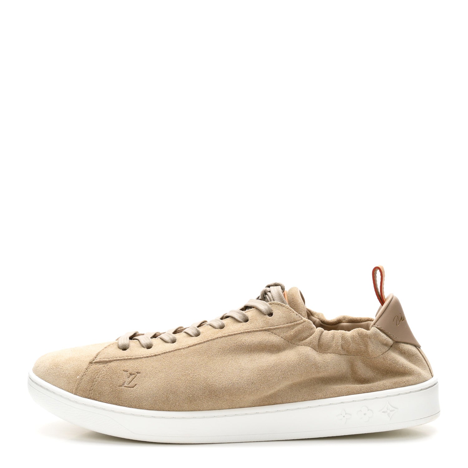 Suede Calfskin Mens LV Soft Sneakers 9 Beige