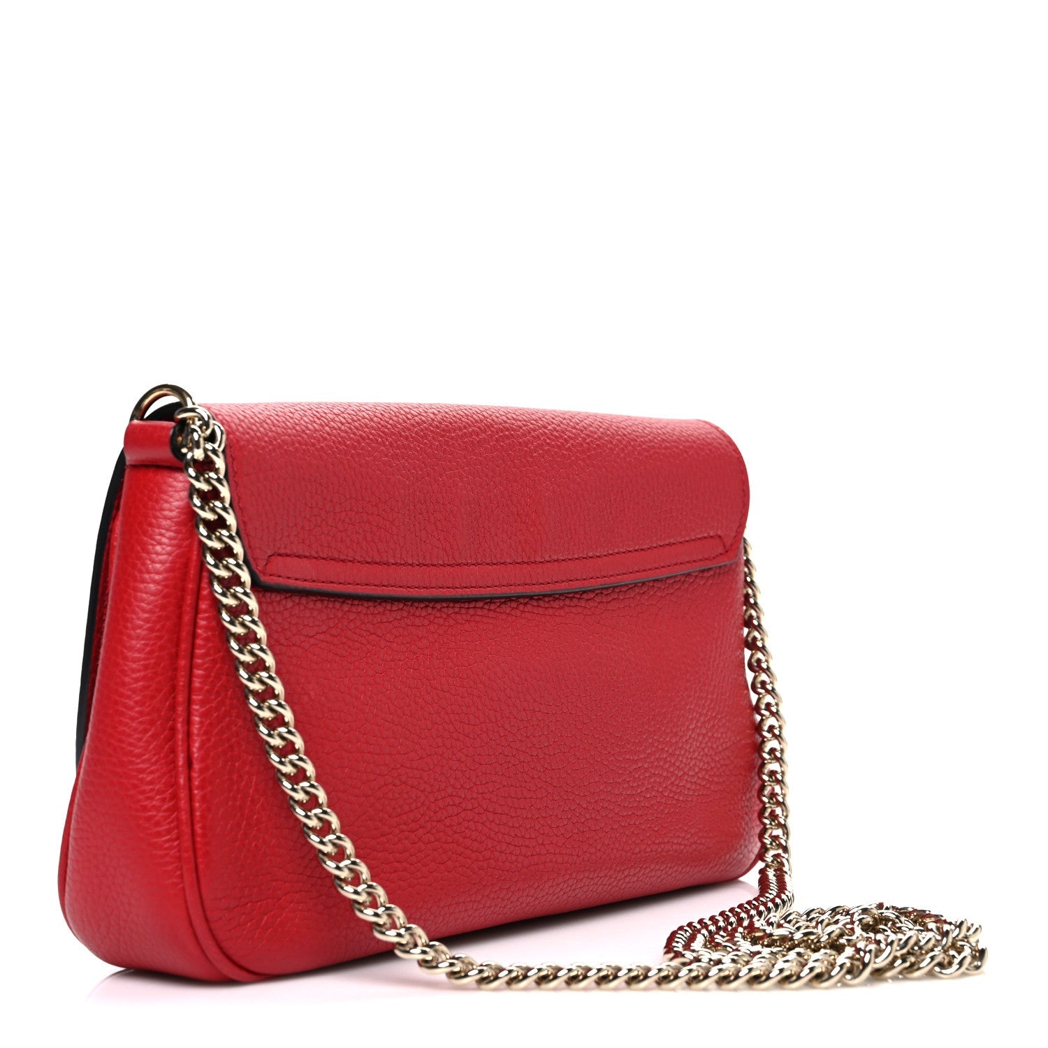Pebbled Calfskin Medium Soho Flap Crossbody Vibrant Red