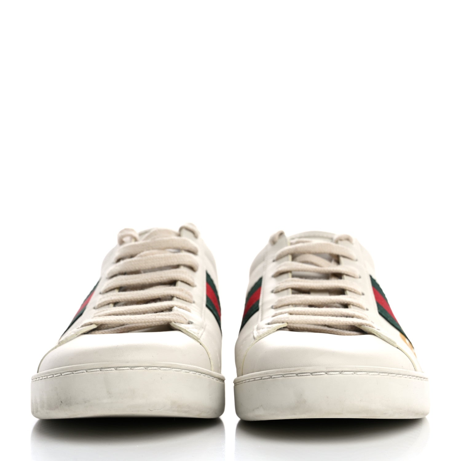 X SEGA Calfskin Ayers Web Guccy Womens Ace Sneakers 39.5 White