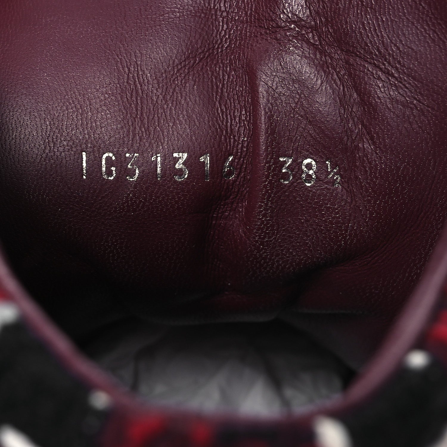 Lambskin Zipped Chain CC Sneakers 38.5 Burgundy