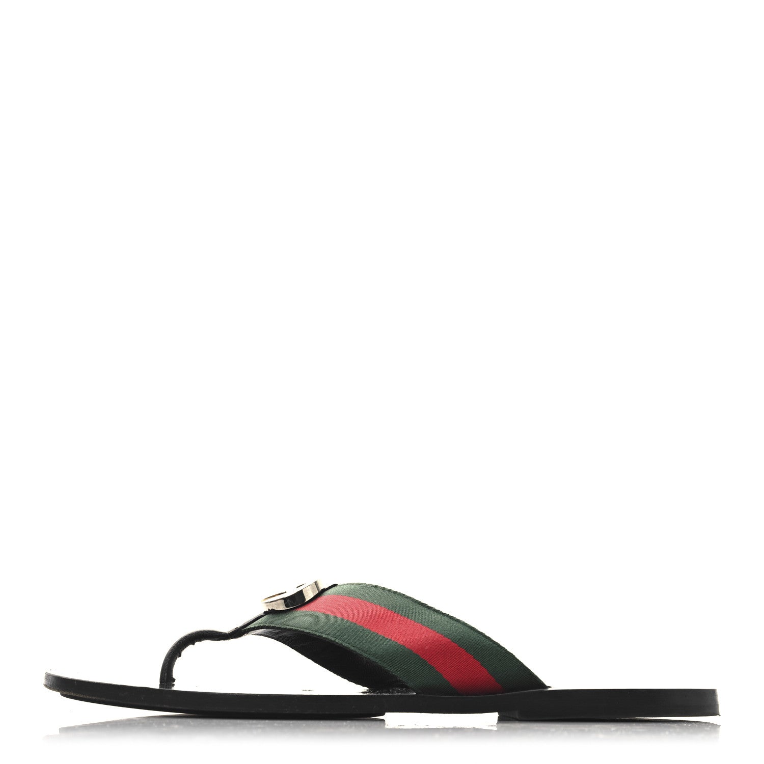 Nylon Calfskin Web Mens GG Thong Sandals 11 Green Red Black