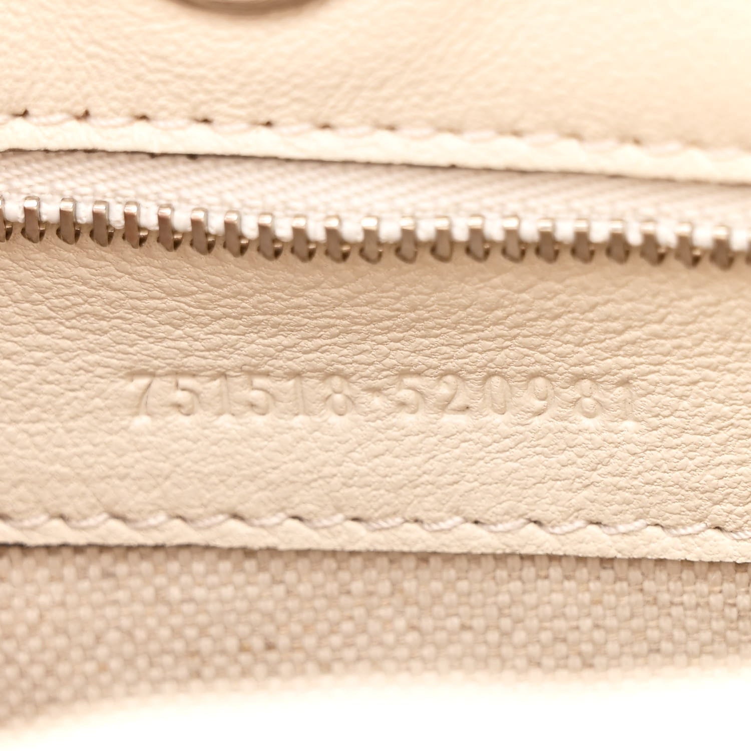 Sakai Be Green Calfskin Diagonal Stitched Small Blondie Tote Mystic White