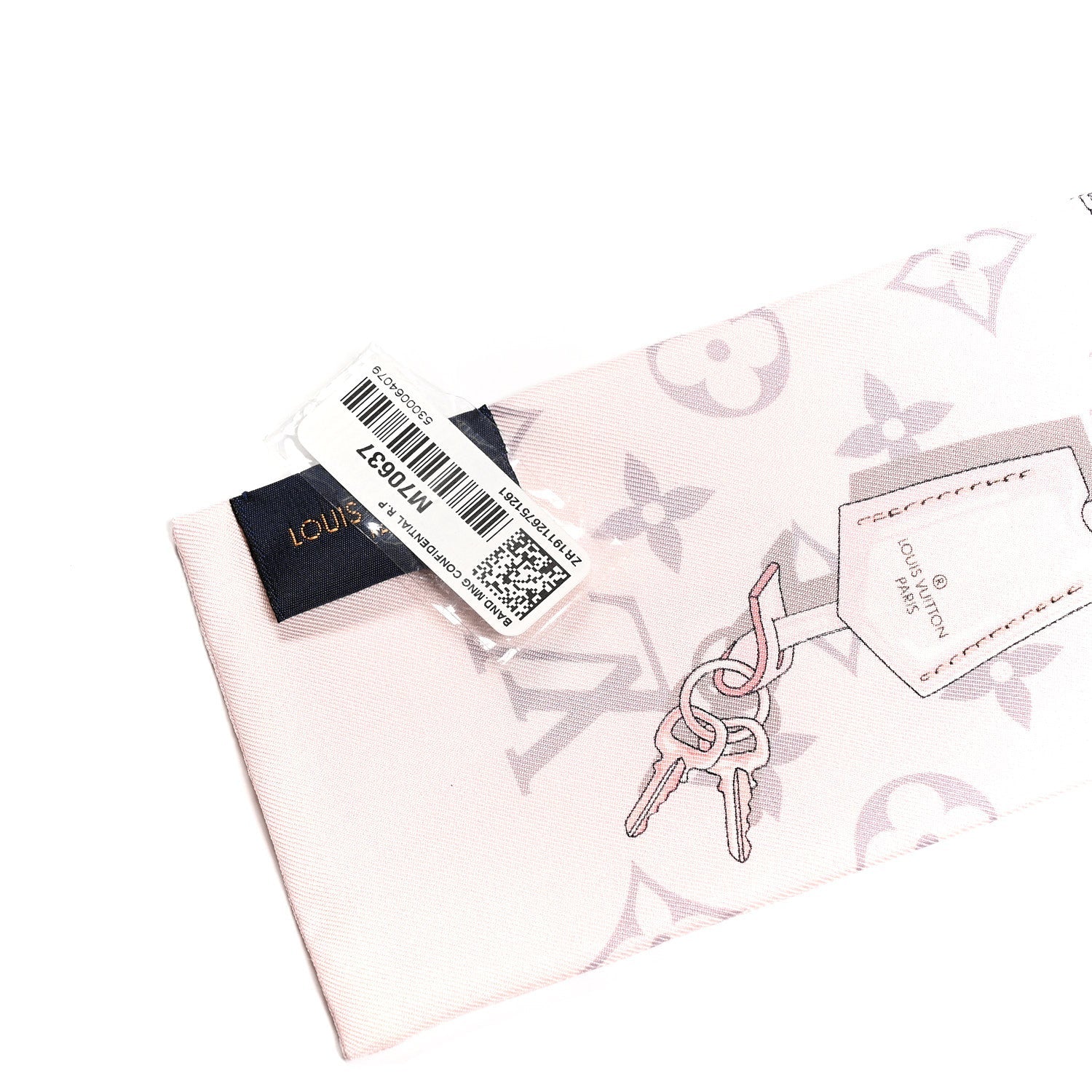 Silk Monogram Confidential Bandeau Light Pink Porcelain Rose Beige Ebony
