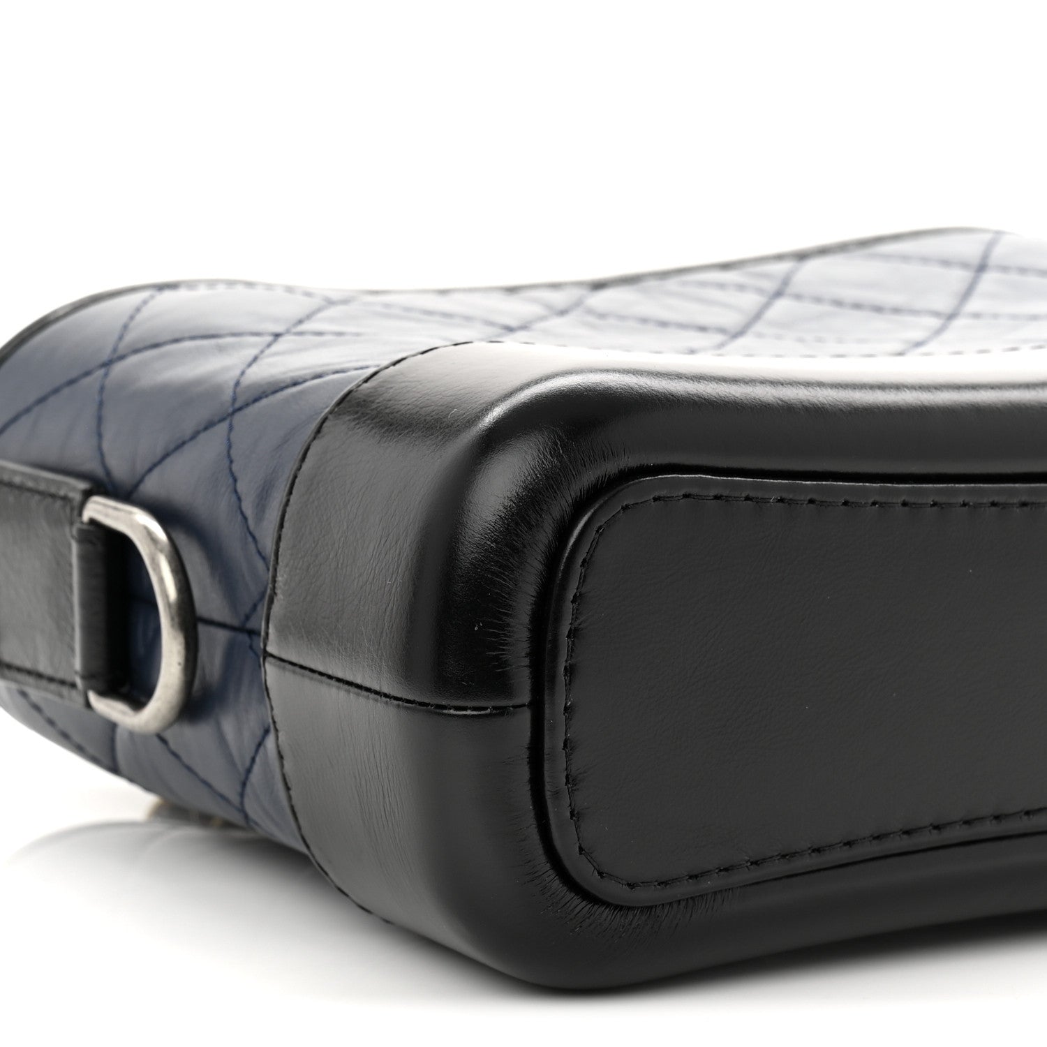 Aged Calfskin Quilted Small Gabrielle Hobo Navy Black