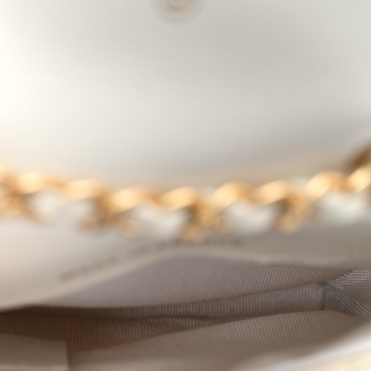 Shiny Aged Calfskin Quilted Waist Belt Bag White
