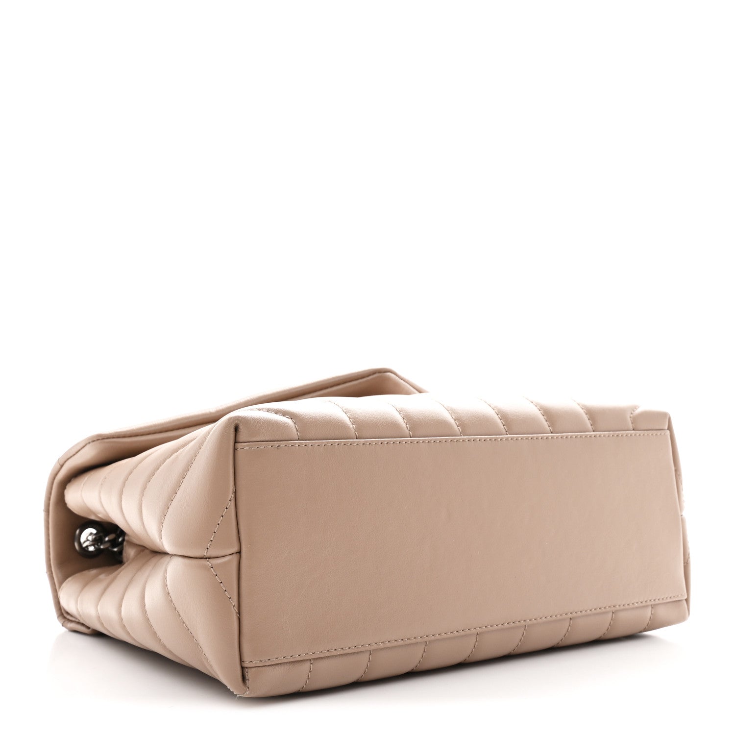 Calfskin Y Quilted Monogram Small Loulou Chain Satchel Dark Beige
