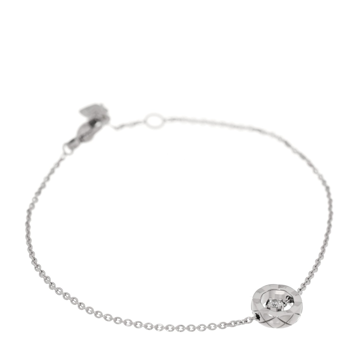 18K White Gold Diamond Coco Crush Station Bracelet