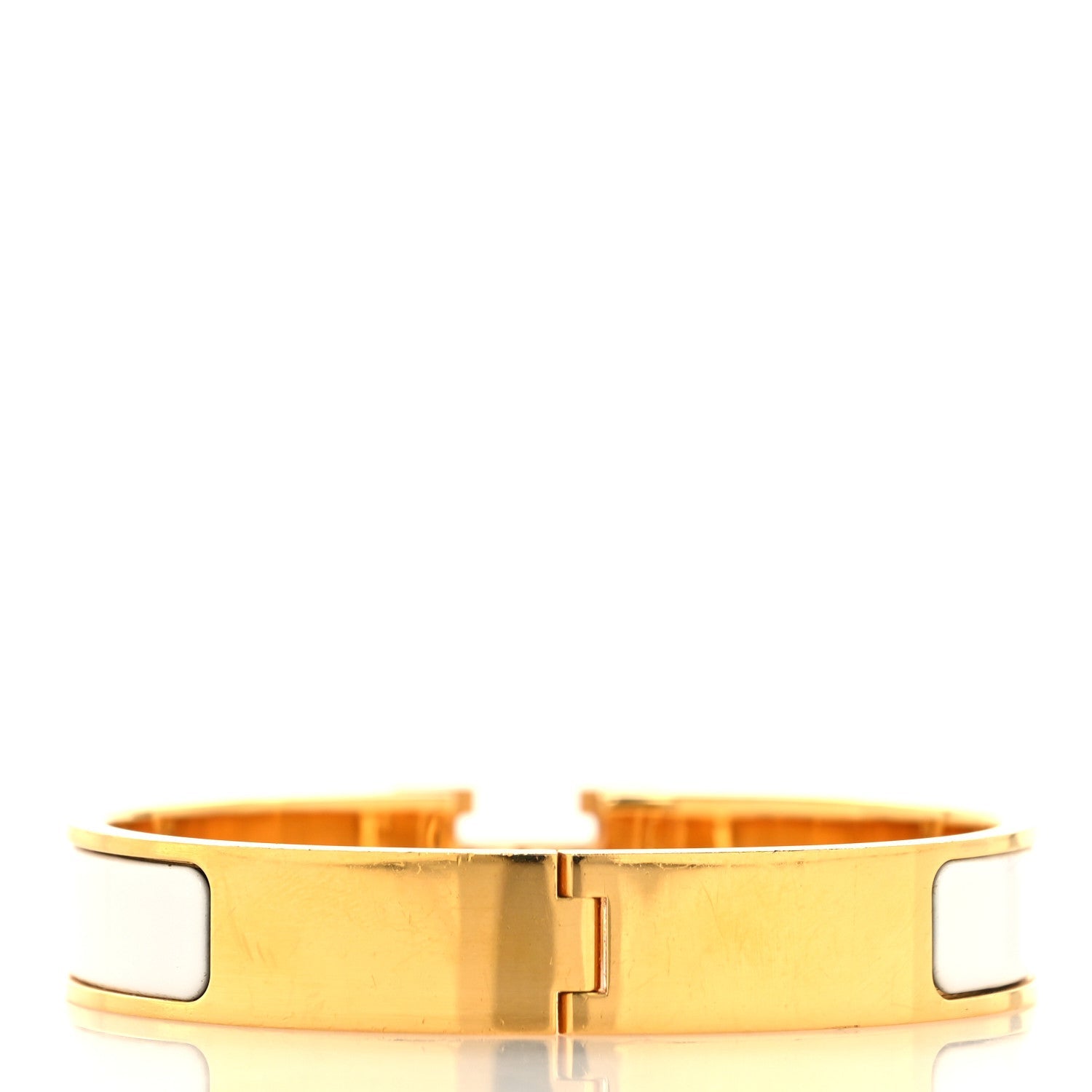 Enamel Narrow Clic Clac H Bracelet GM White