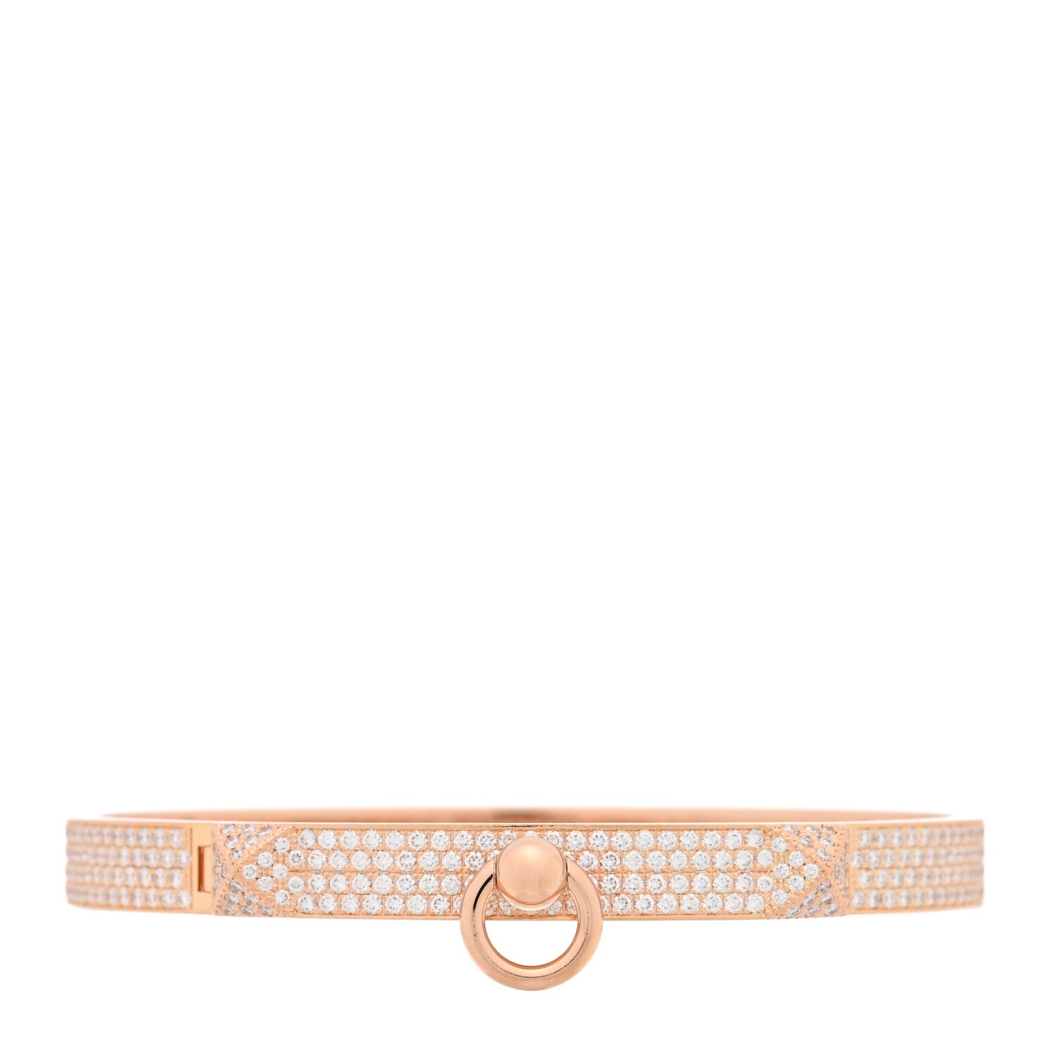18K Rose Gold Diamond PM Collier De Chien Full Pave Bracelet SH