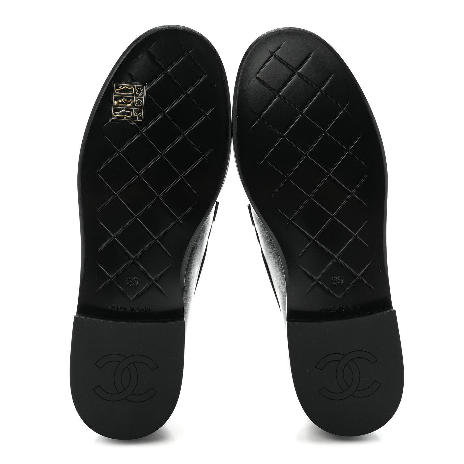 Lambskin Quilted CC Turnlock Loafers 35 Black