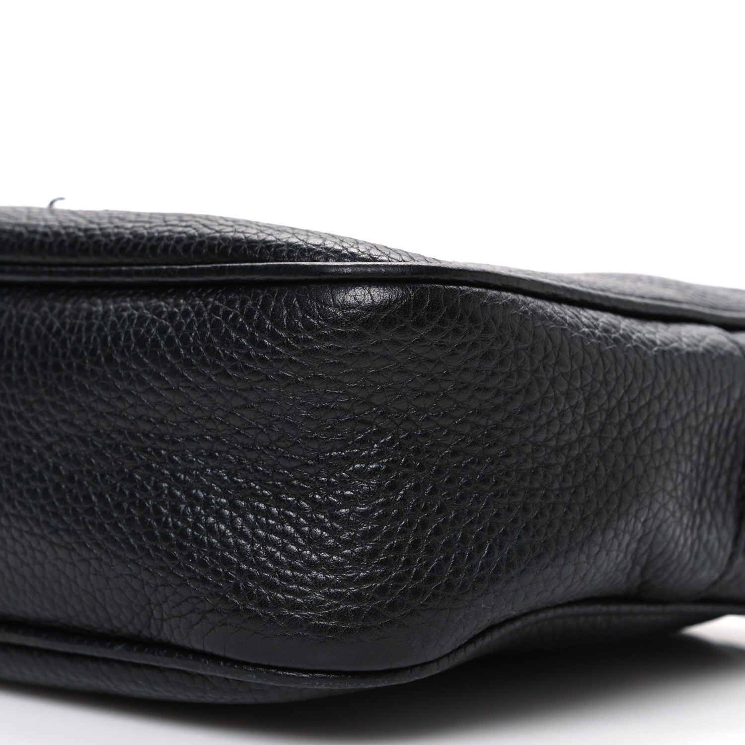 Pebbled Calfskin Small Soho Disco Bag Black
