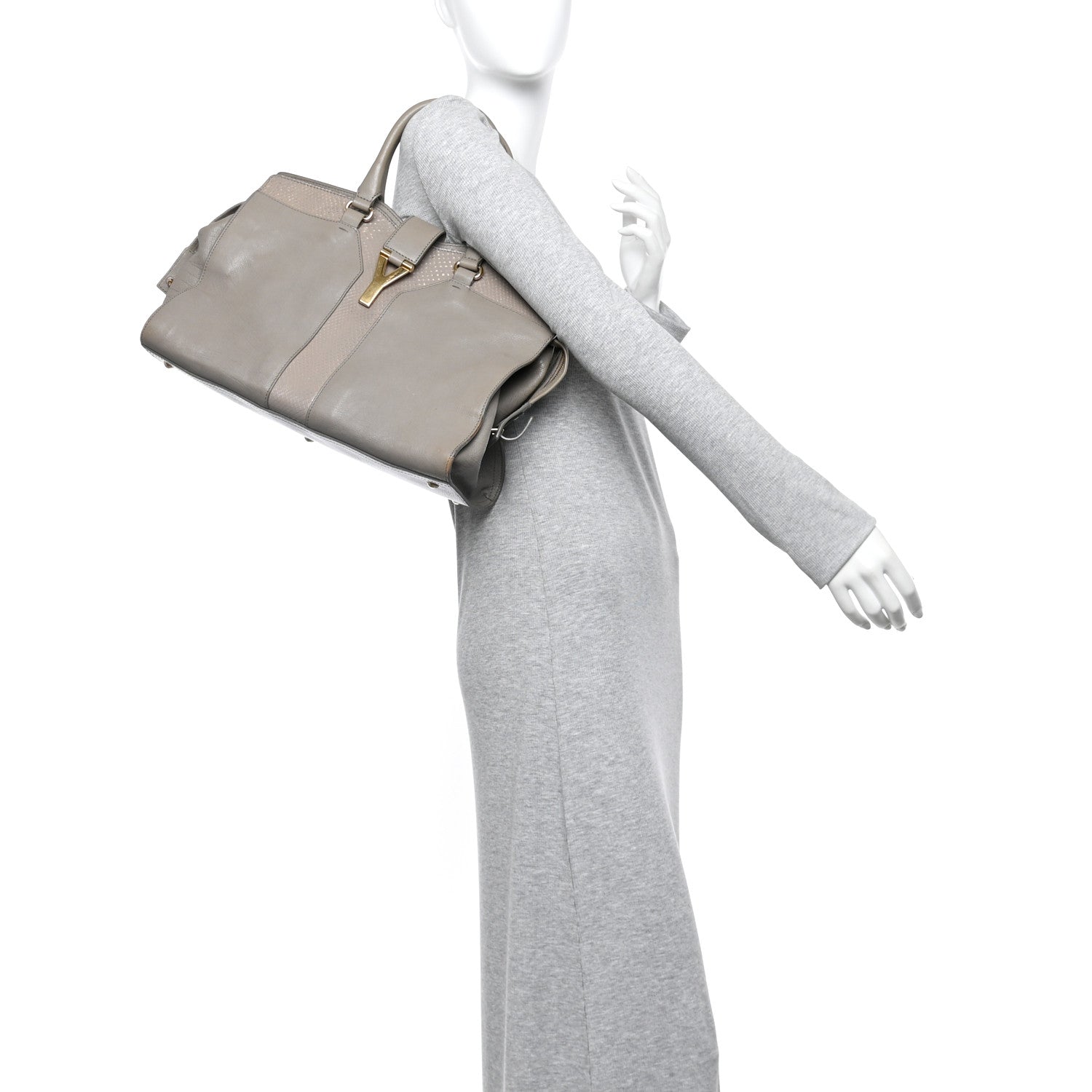Calfskin Snakeskin Medium Cabas Chyc Beige