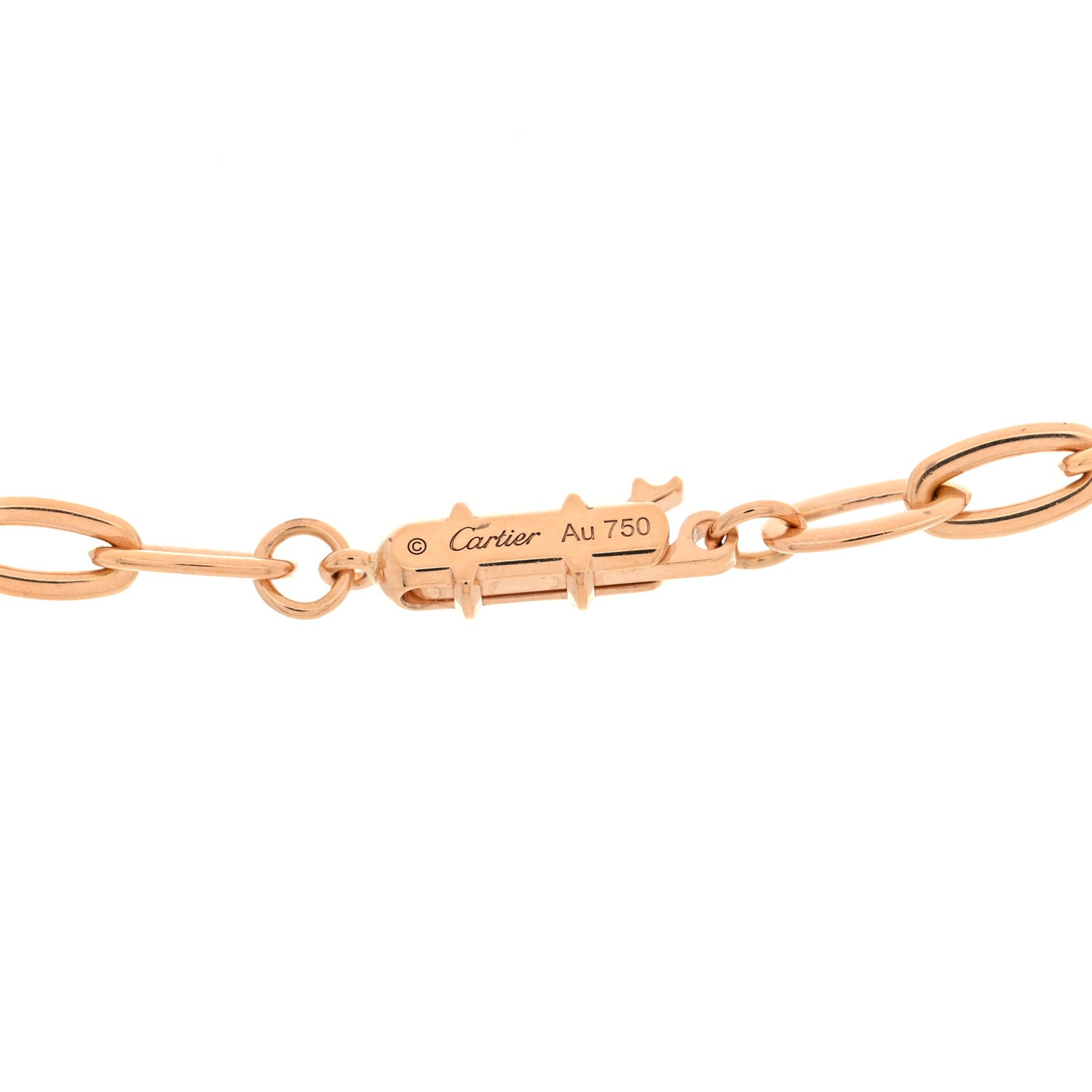 18K Pink Gold Diamond Juste Un Clou Chain Necklace