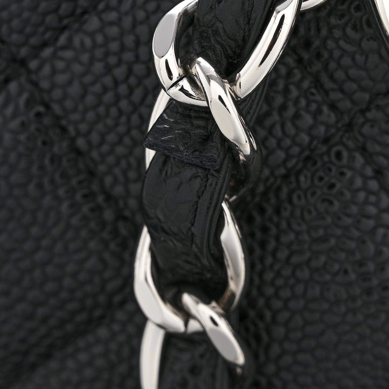 Caviar Quilted Grand Shopping Tote GST Black