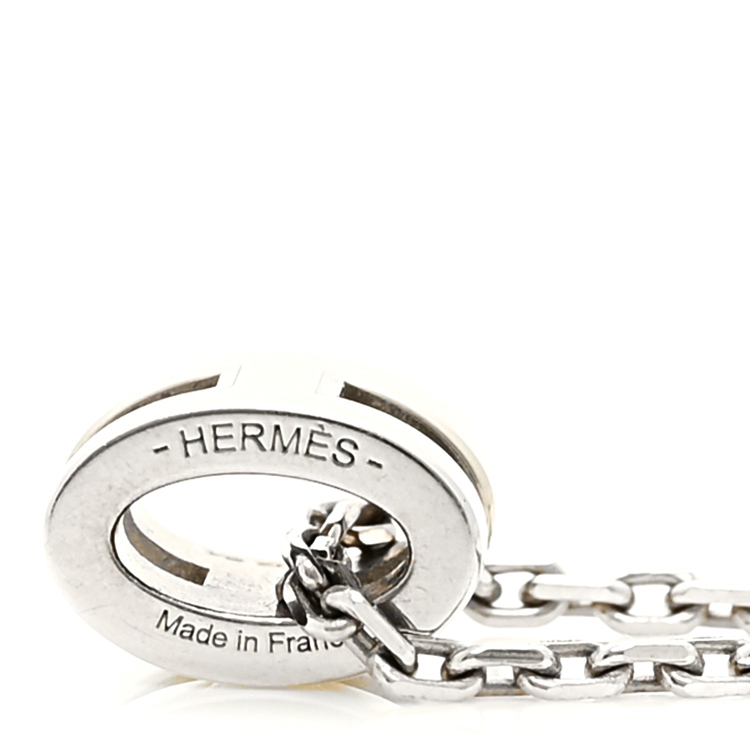 Lacquered Palladium Mini Pop H Pendant Necklace White