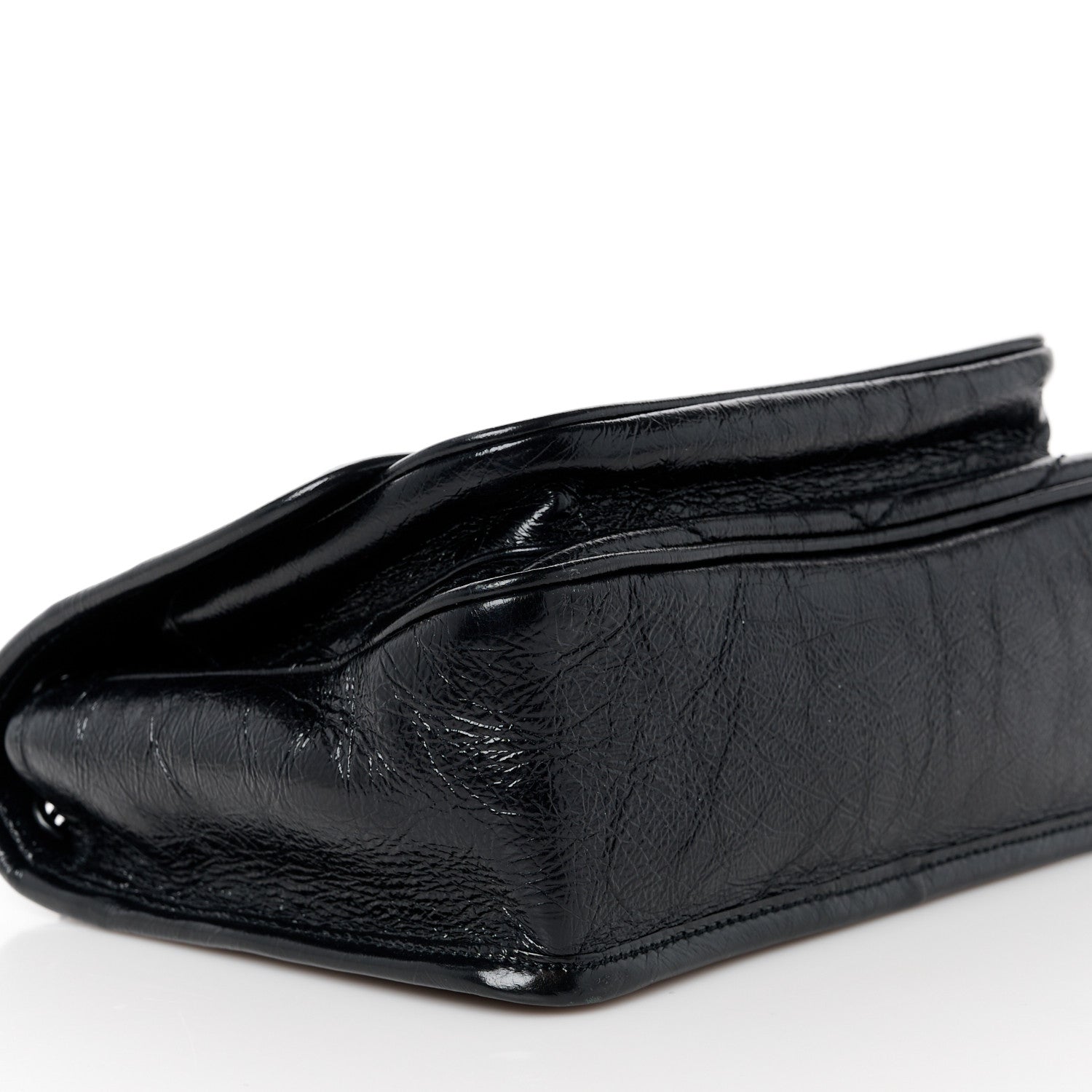 Crinkled Calfskin Matelasse Monogram Baby Niki Chain Satchel Black