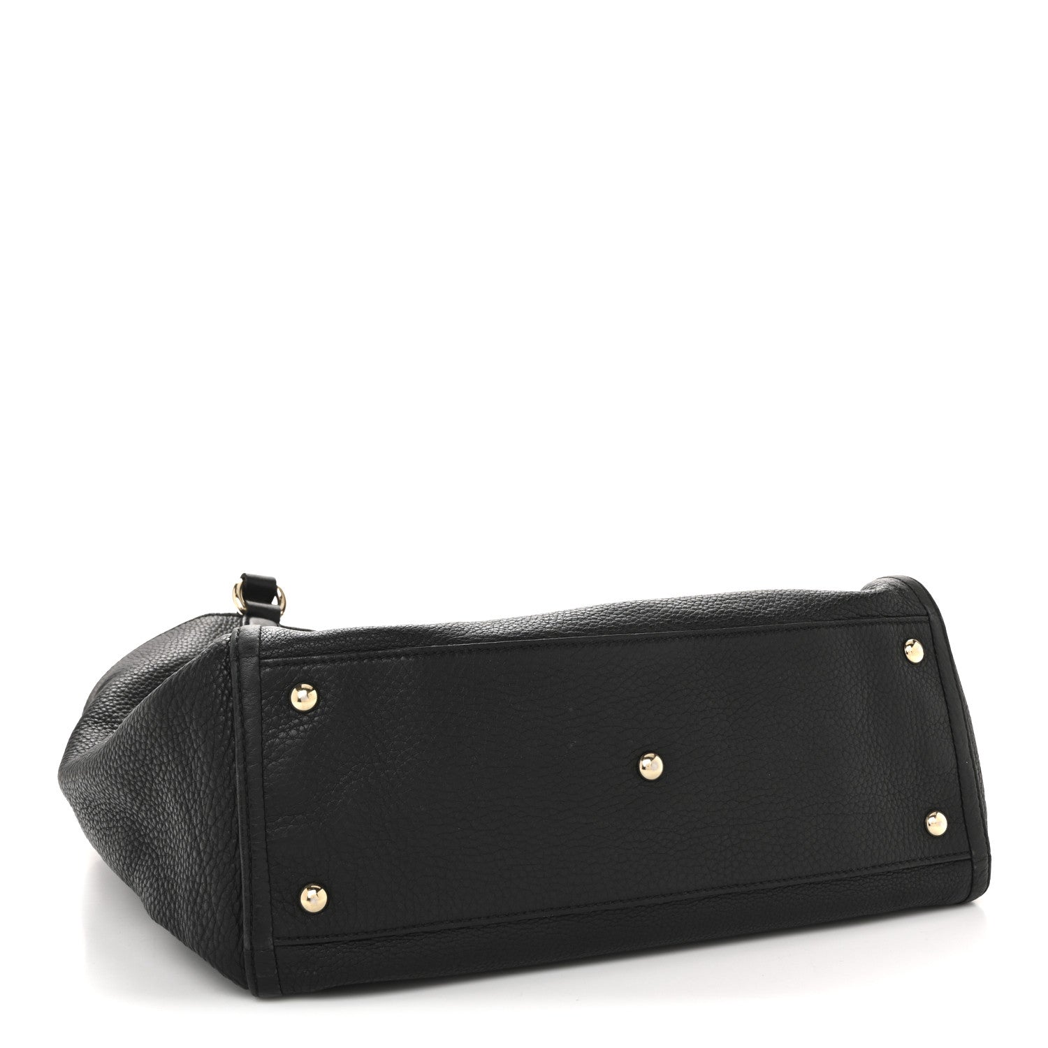 Pebbled Calfskin Medium Soho Shoulder Bag Black