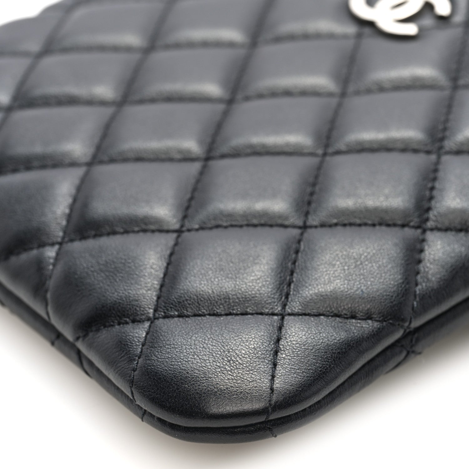 Lambskin Quilted Crossbody Bag Black