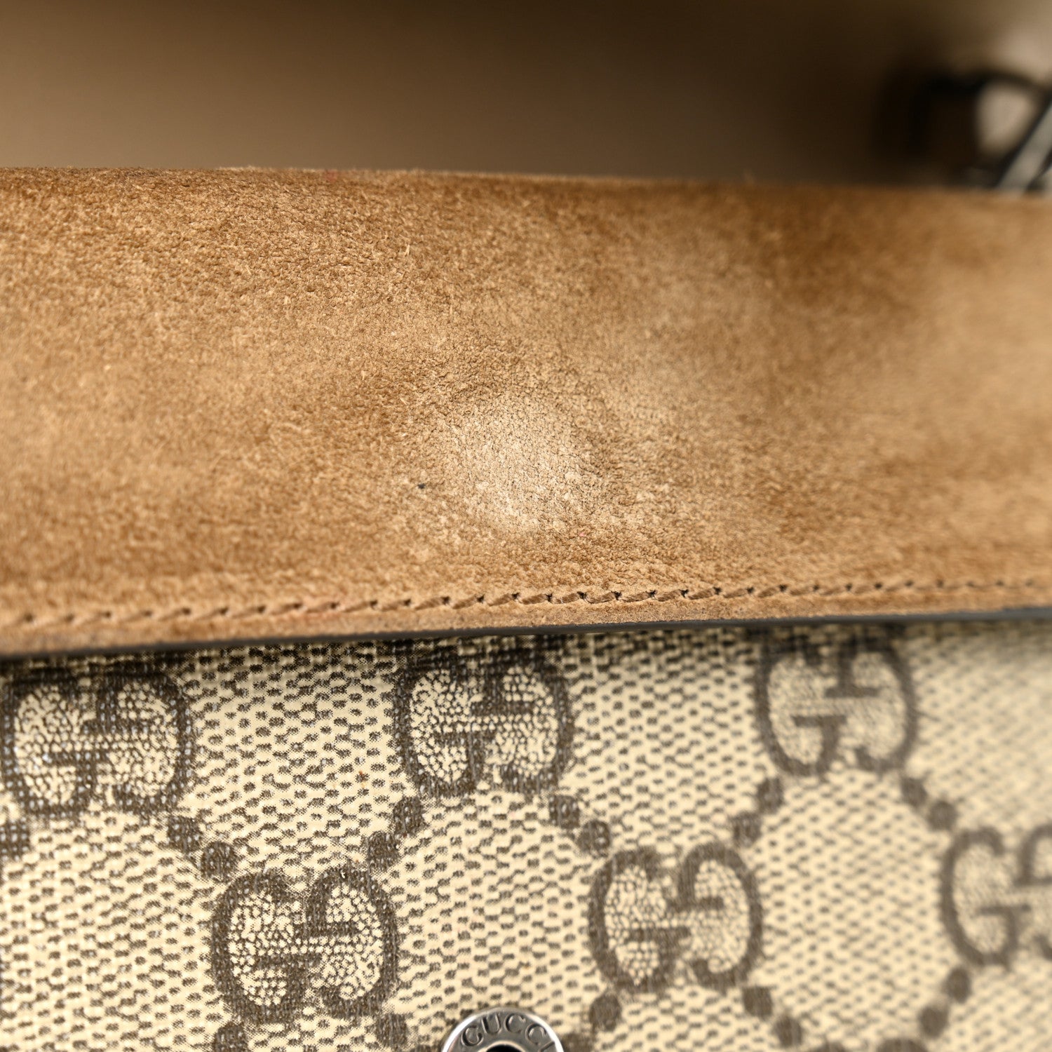 GG Supreme Monogram Super Mini Dionysus Shoulder Bag Taupe