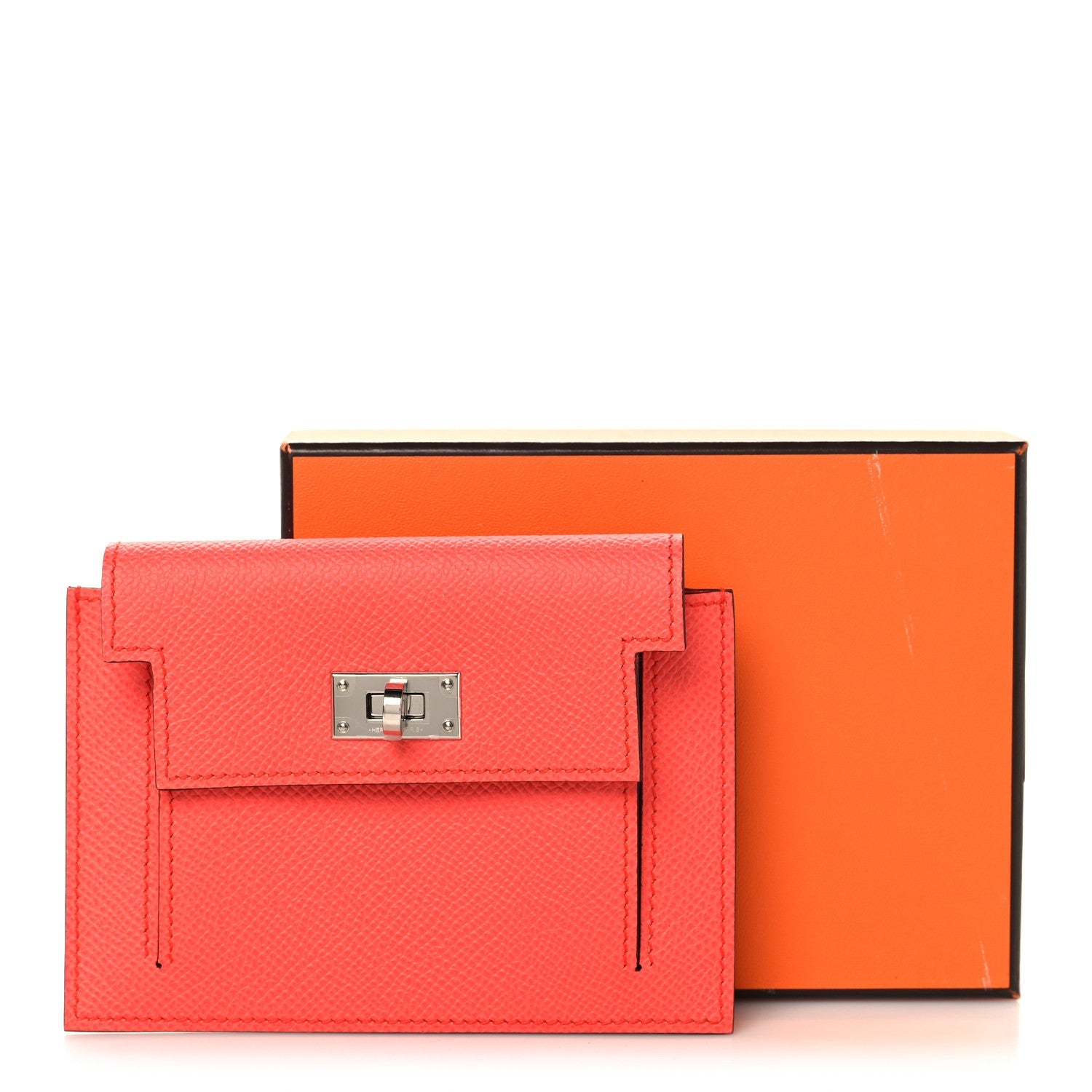 Chevre Mysore Kelly Pocket Compact Wallet Rose Texas