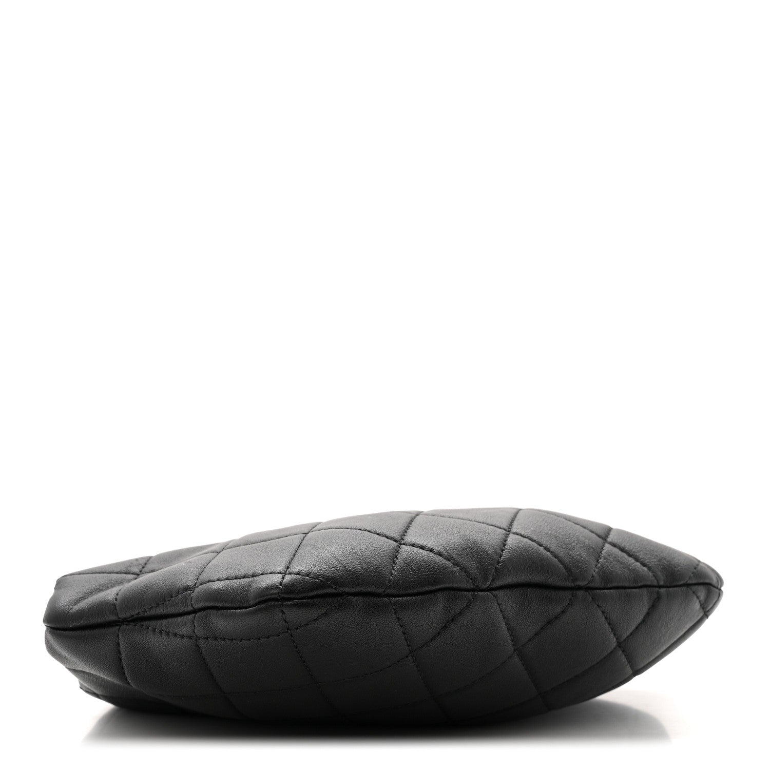 Lambskin Quilted Pearl Crown Clutch Bag Black