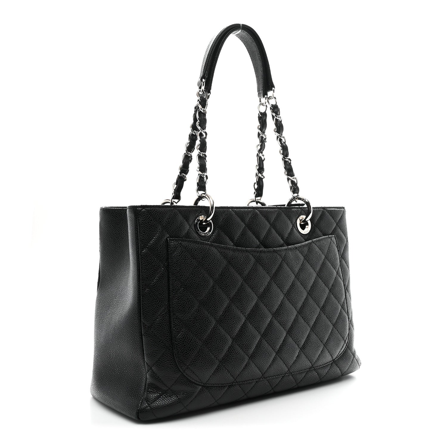 Caviar Quilted Grand Shopping Tote GST Black