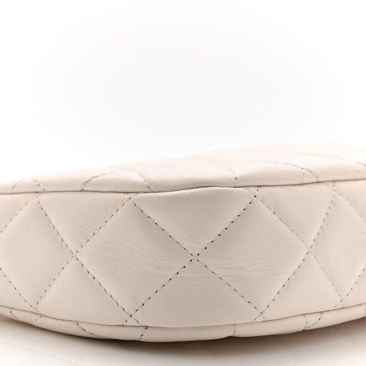 Aged Calfskin Quilted Small Chanel 19 Hobo White