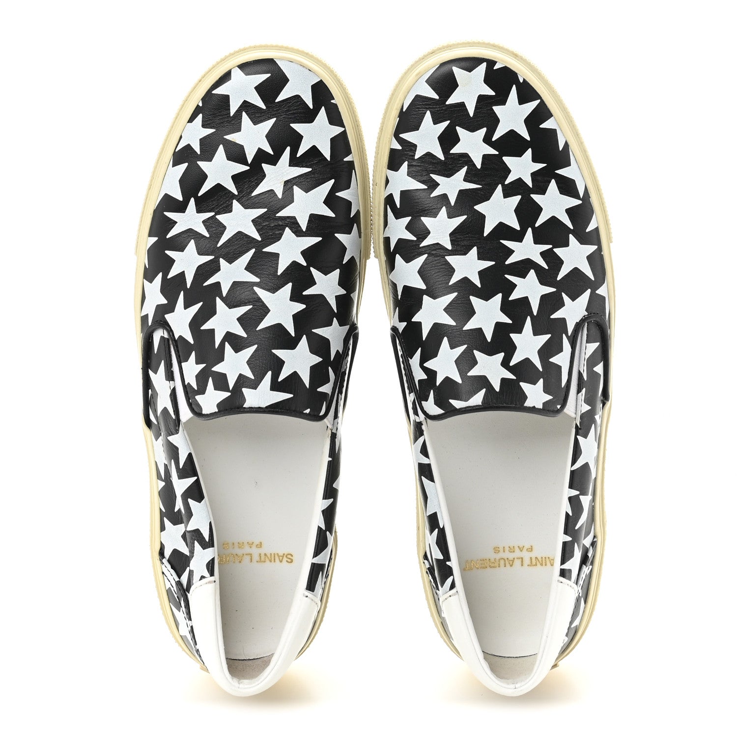Calfskin Star Skate Slip On Sneakers 37 Black Blue Optique