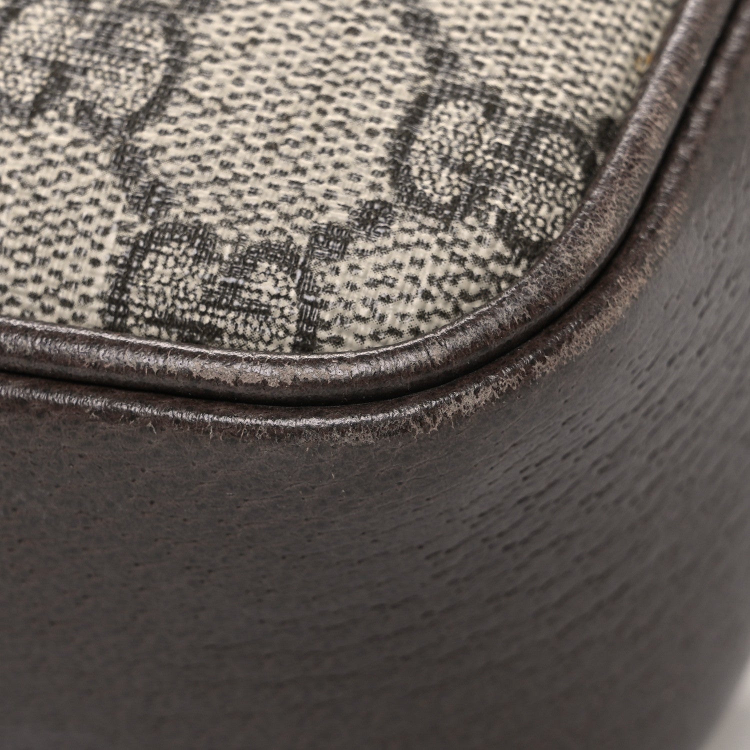 GG Supreme Monogram Textured Dollar Calfskin Web Studded Mini Ophidia Flap Shoulder Bag Beige Ebony New Acero