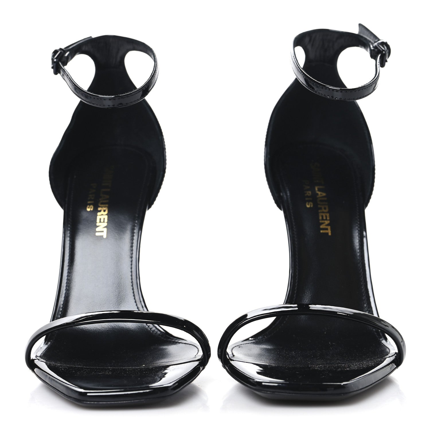 Patent Calfskin Opyum 110 Sandals 36 Black