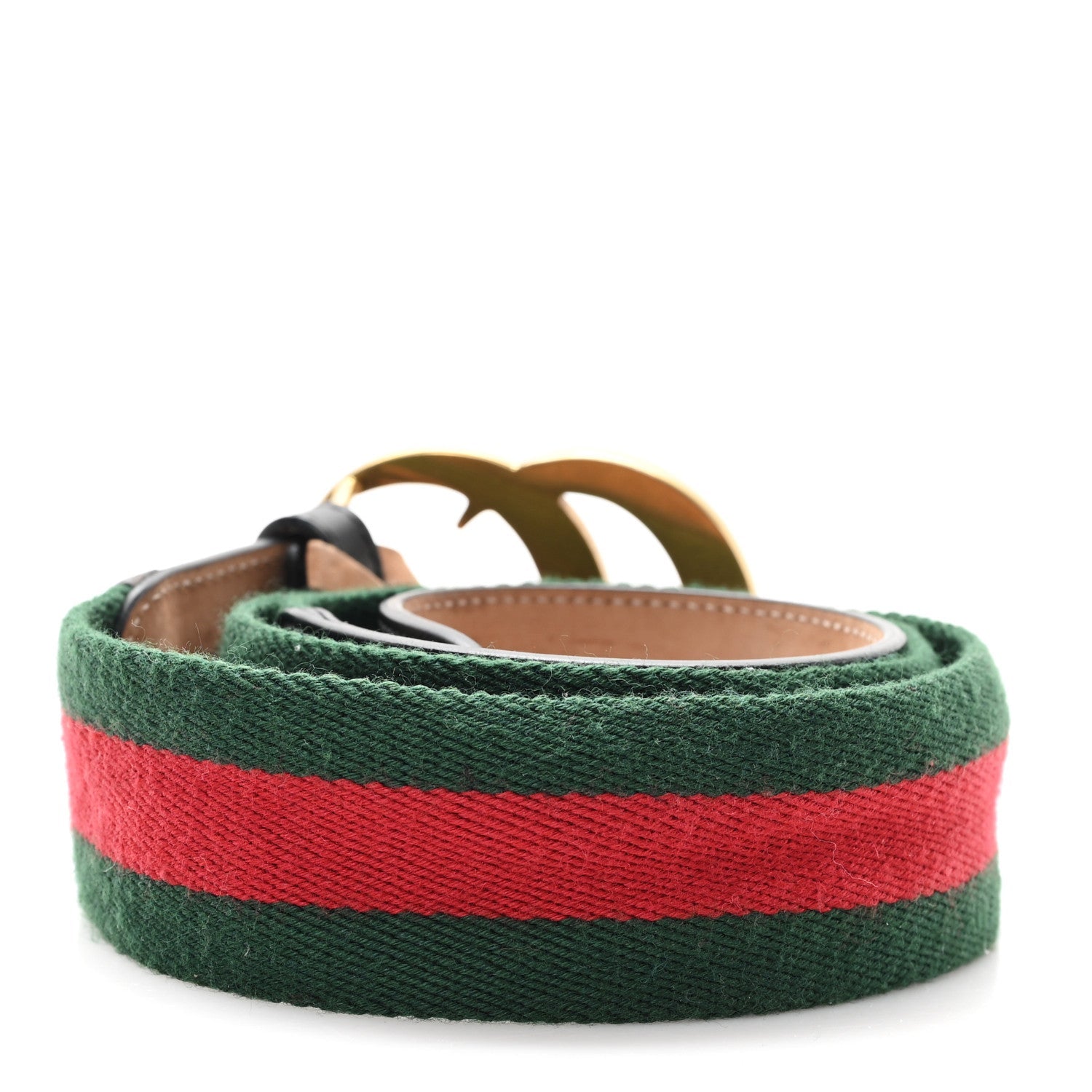 Nylon Calfskin Double G Web 40mm Belt 85 34 Green Red Black