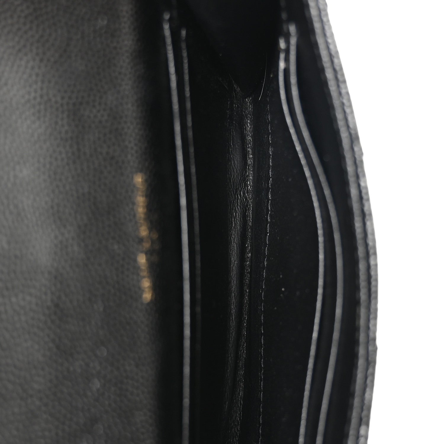 Grain De Poudre Matelasse Chevron Small Monogram Envelope Wallet Black