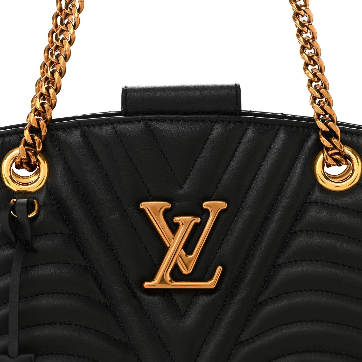 Calfskin New Wave Chain Tote Black