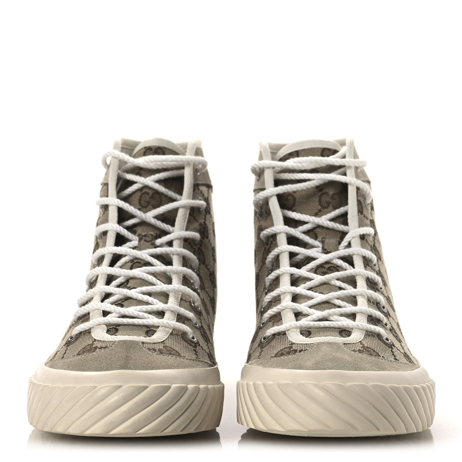 Monogram Suede Mens Tortuga High Top Sneakers 11 Beige Ebony Oatmeal Mystic White