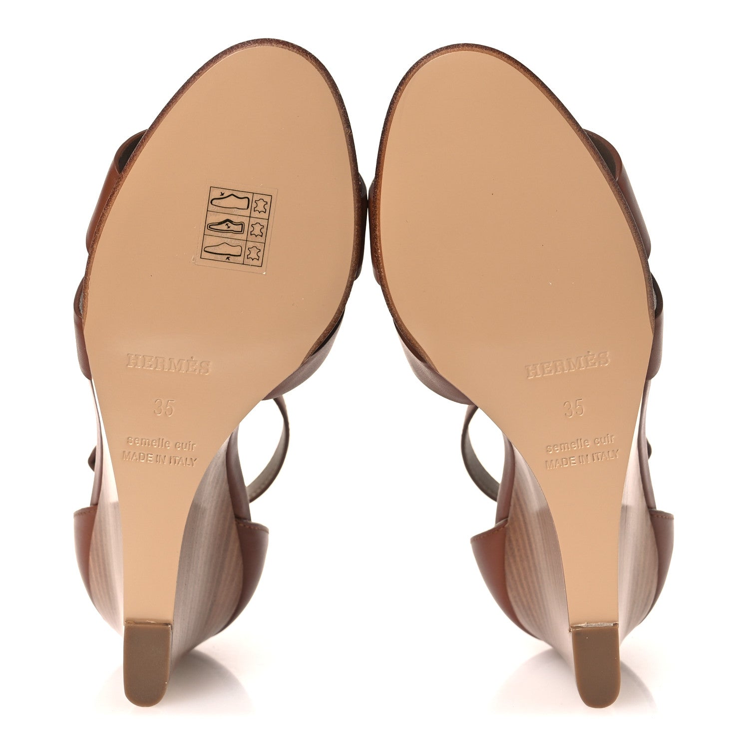 Calfskin Legend Wedge Sandals 35 Gold