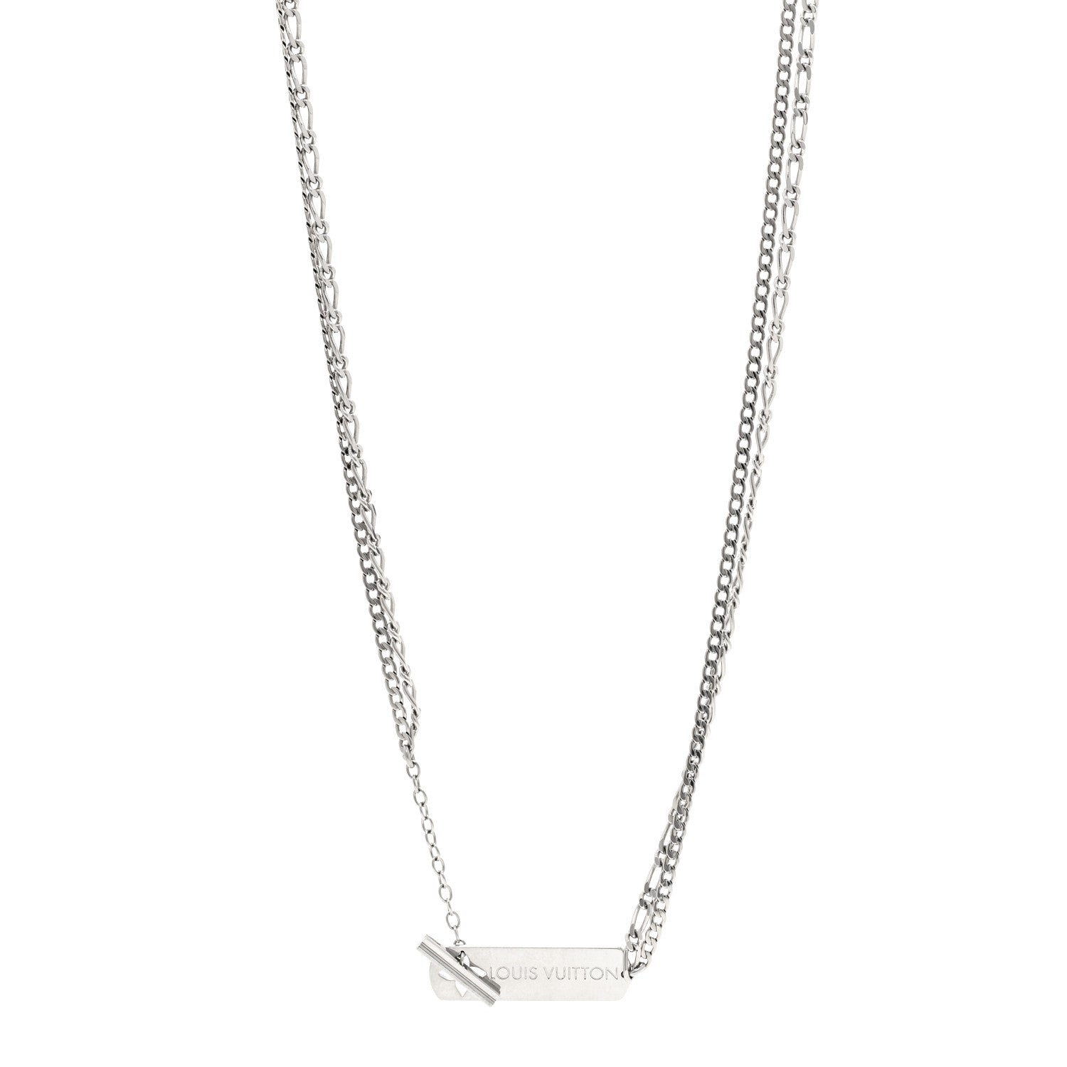 Metal Monogram Necklace Silver