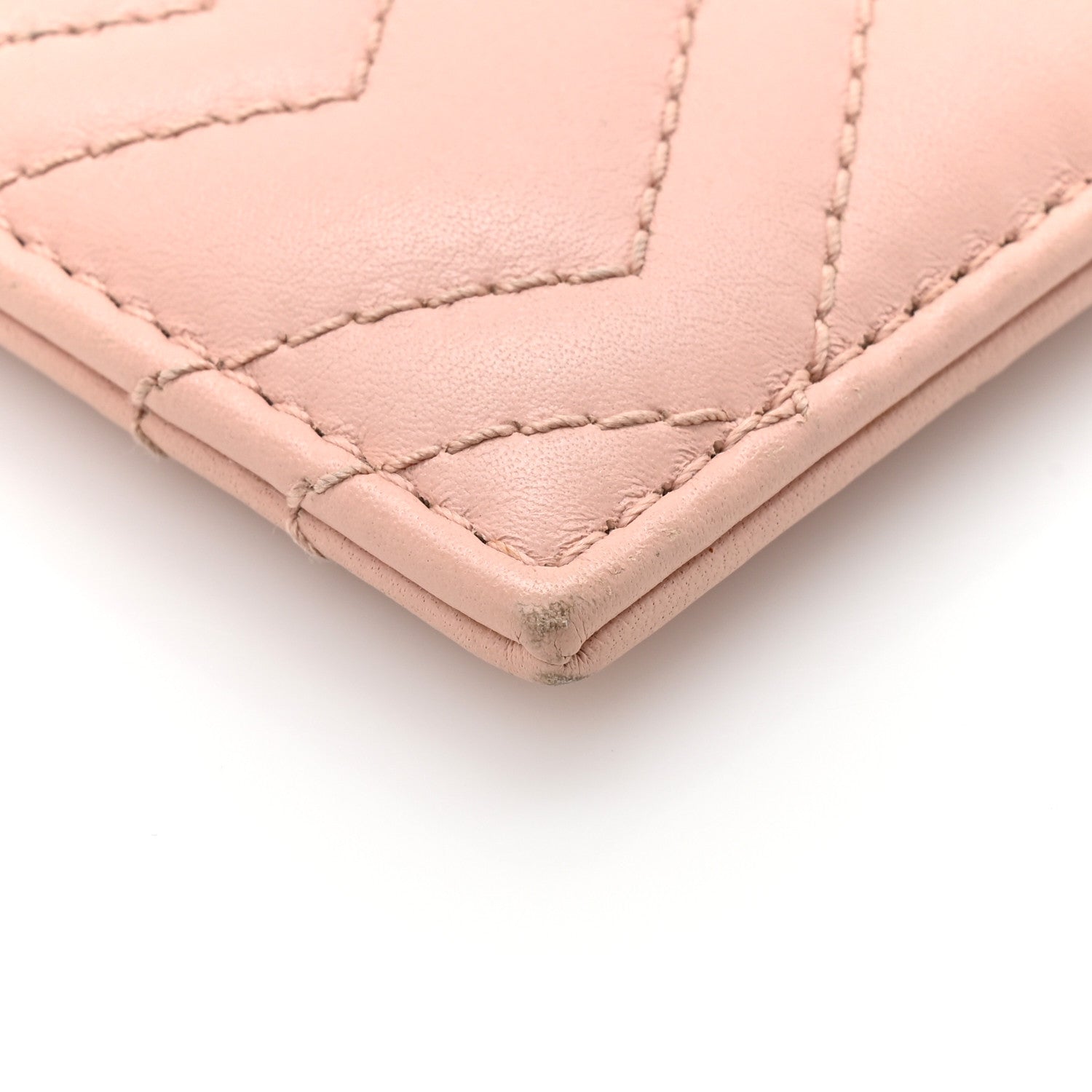 Calfskin Matelasse GG Marmont Card Holder Perfect Pink
