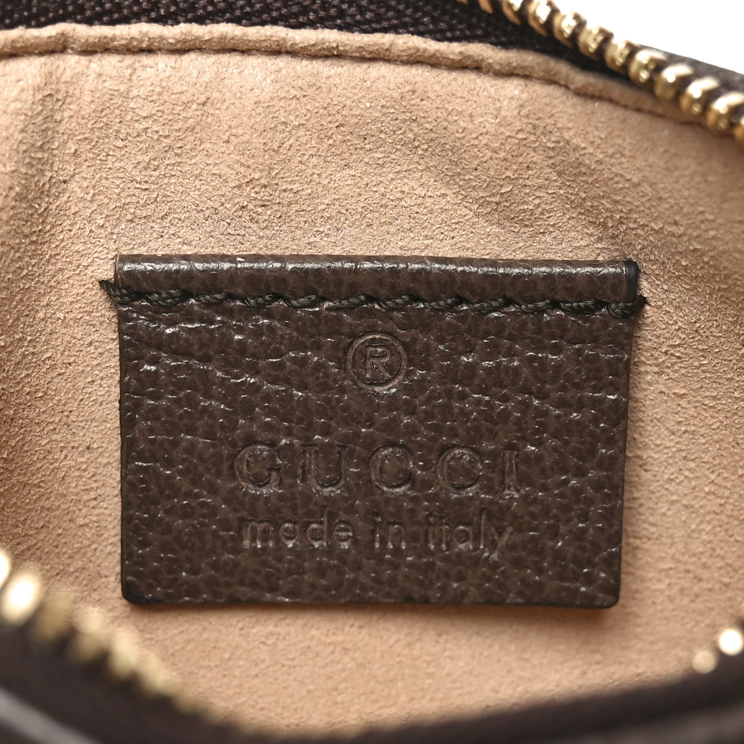 GG Supreme Monogram Web Ophidia Zip Card Case Brown
