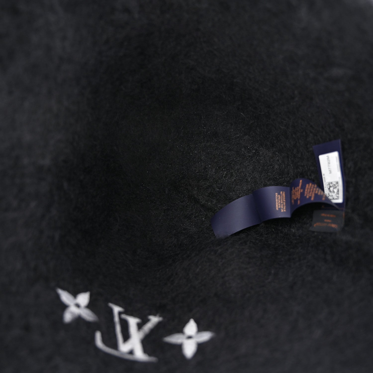 Mohair Wool LV Fluffy Hat Black