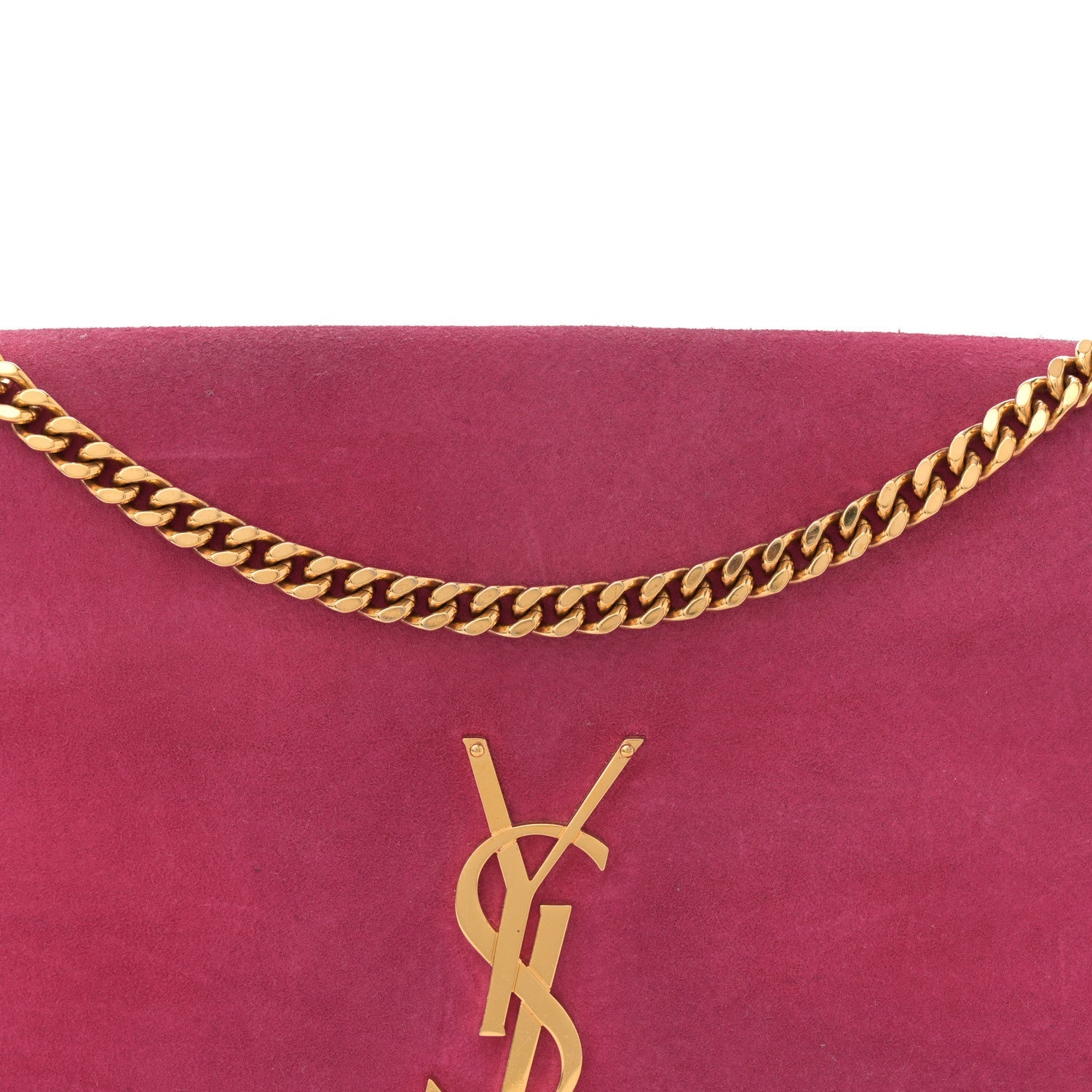 Suede Medium Monogram Kate Tassel Shoulder Bag Lipstick Fuchsia