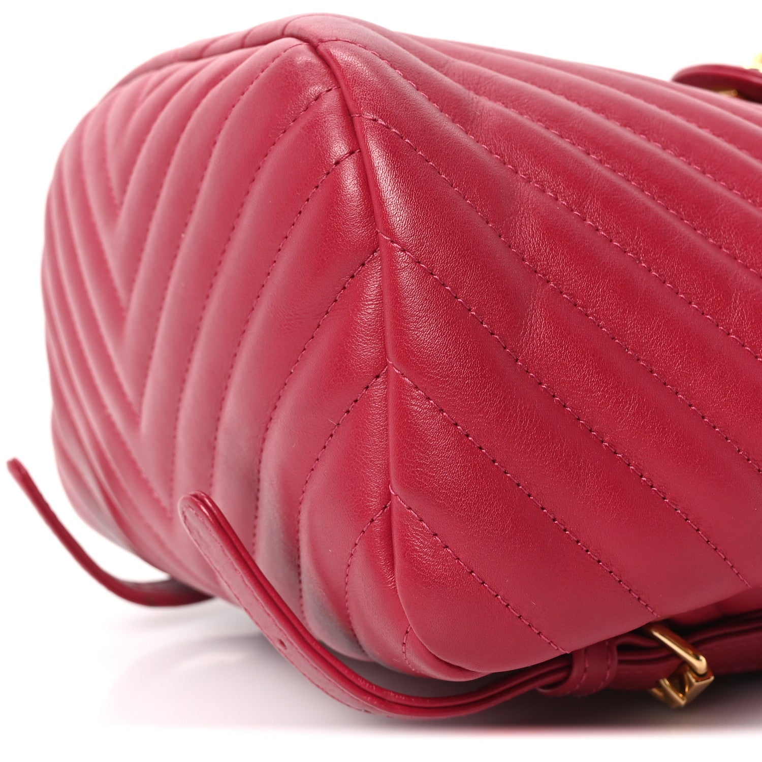 Calfskin Chevron Quilted Small Urban Spirit Backpack Dark Pink