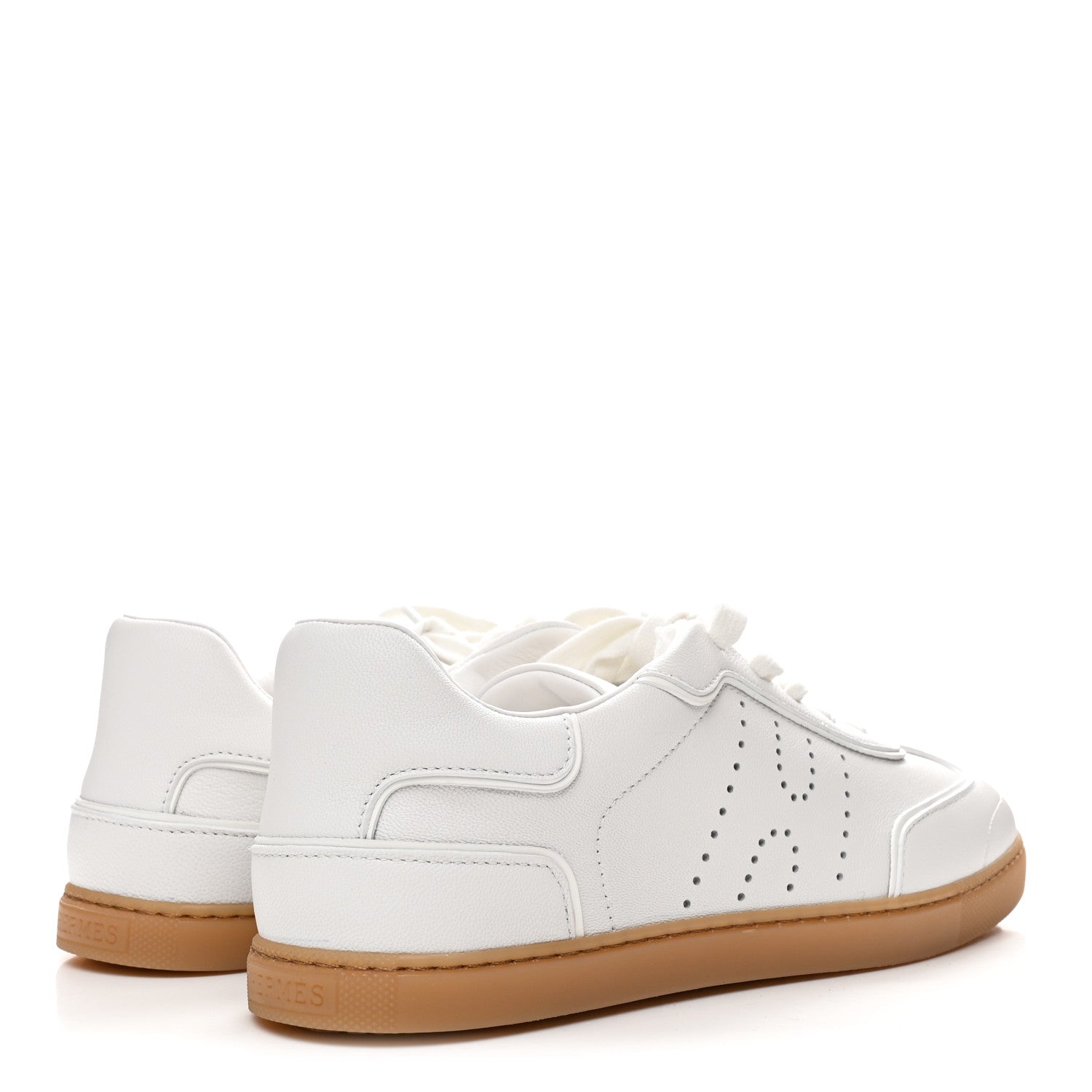 Sport Goatskin Calfskin Match Sneakers 38.5 White
