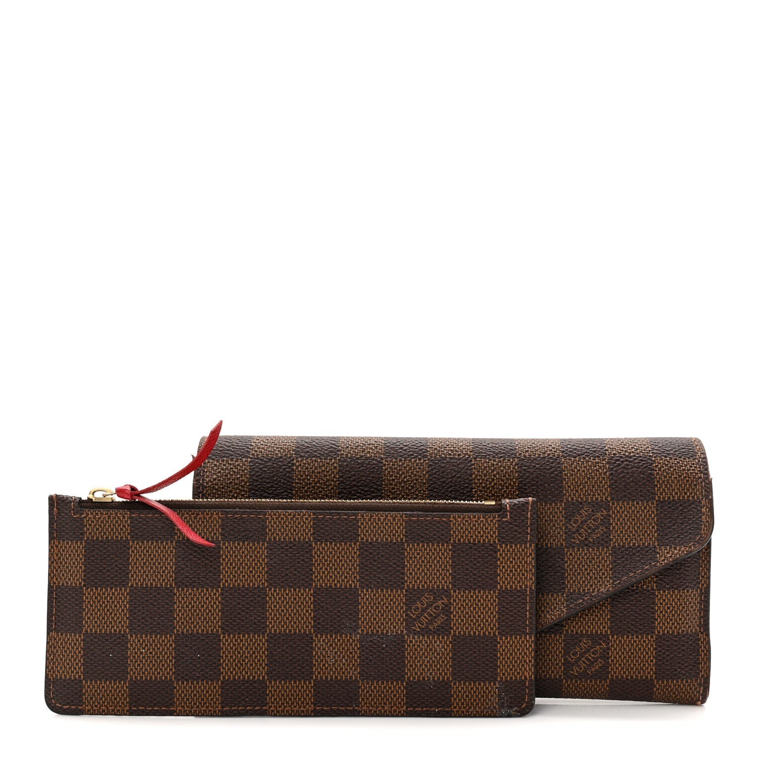 Damier Ebene Josephine Wallet Red