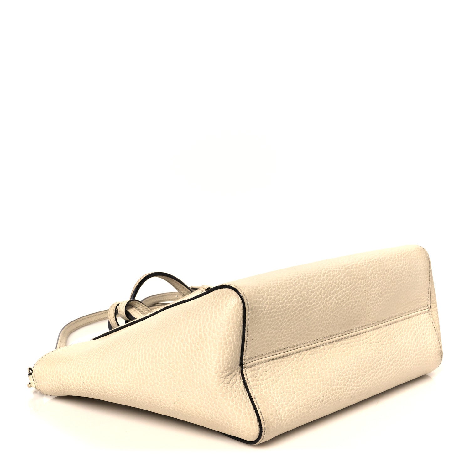 Dollar Calfskin Mini Swing Top Handle Bag Mystic White